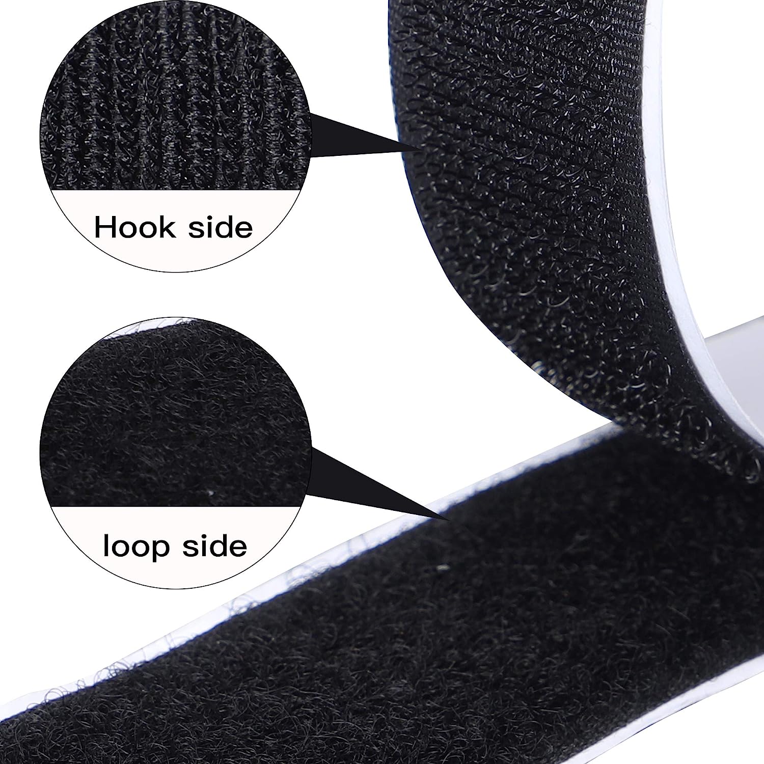 16 Feet Length 0.75 Inch Width Hook and Loop with Strong Self Adhesive Tape Strip Fastener (White) - Image 2